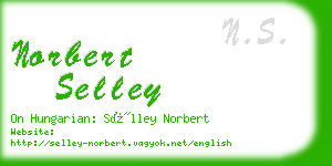 norbert selley business card